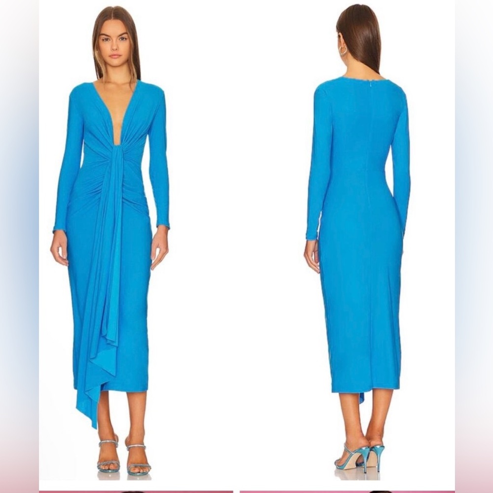 Solace London Lorena Vibrant Blue Midi Dress Size 6